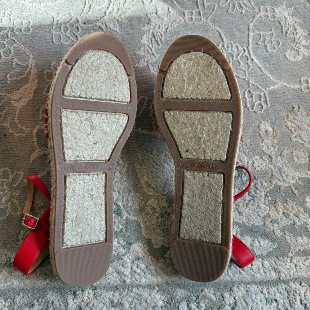 Talbots Red Espadrille Sandals Size 9.5M - Picture 4 of 7
